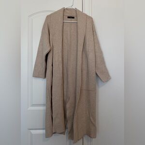 Mango Women's Beige Long Cardigan